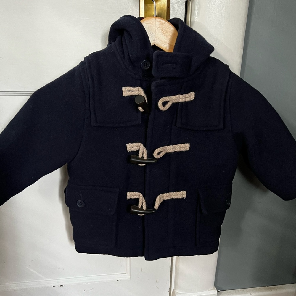 2T GAP Navy Hooded Peacoat